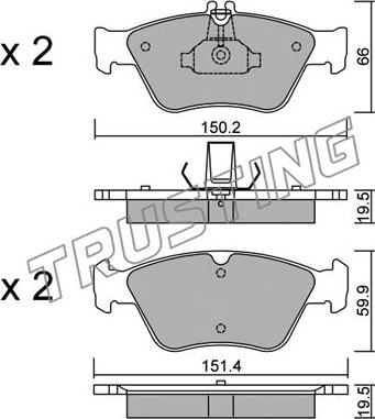 Trusting 228.0 - Kit pastiglie freno, Freno a disco autozon.pro