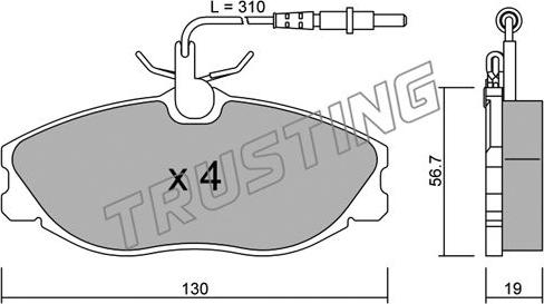 Trusting 223.0 - Kit pastiglie freno, Freno a disco autozon.pro