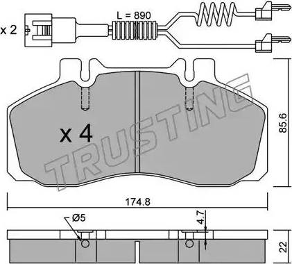 Trusting 275.0W - Kit pastiglie freno, Freno a disco autozon.pro