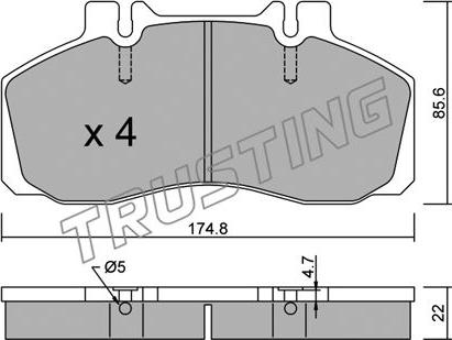 Trusting 275.0 - Kit pastiglie freno, Freno a disco autozon.pro