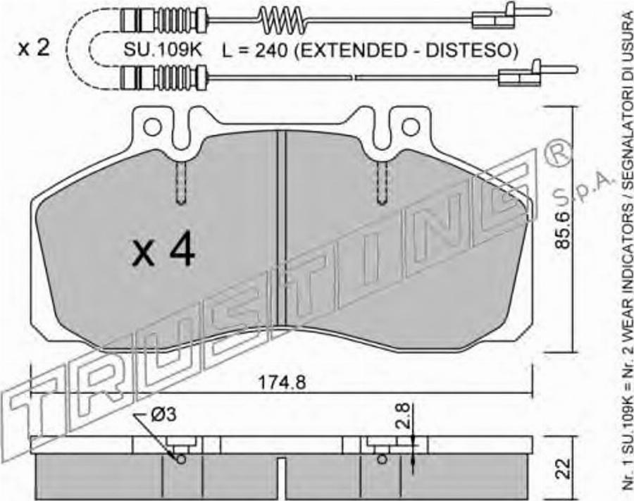 Trusting 276.0W - Kit pastiglie freno, Freno a disco autozon.pro