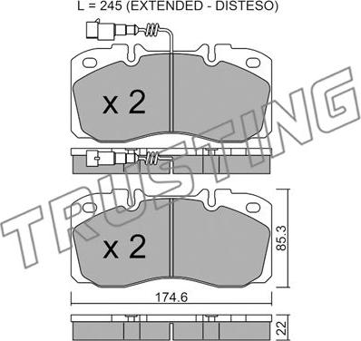 Trusting 277.5 - Kit pastiglie freno, Freno a disco autozon.pro