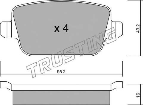 Trusting 796.0 - Kit pastiglie freno, Freno a disco autozon.pro