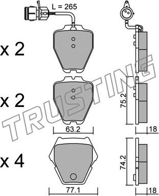 Trusting 790.0 - Kit pastiglie freno, Freno a disco autozon.pro