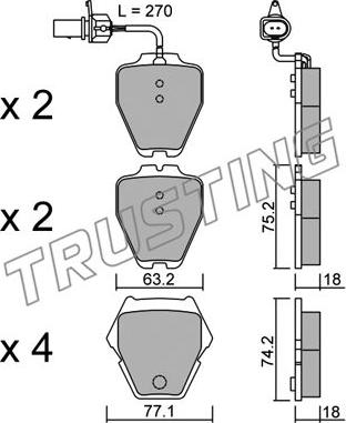 Trusting 790.1 - Kit pastiglie freno, Freno a disco autozon.pro