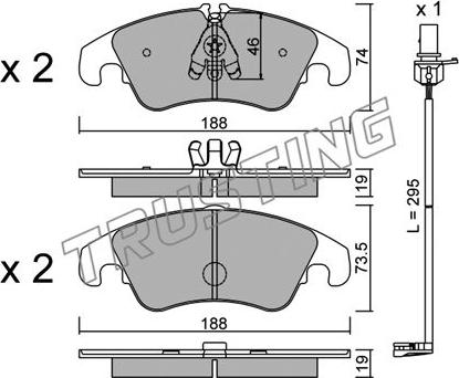 Trusting 791.4W - Kit pastiglie freno, Freno a disco autozon.pro