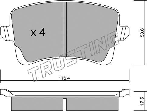 Trusting 792.0 - Kit pastiglie freno, Freno a disco autozon.pro