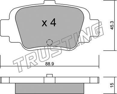 Trusting 758.0 - Kit pastiglie freno, Freno a disco autozon.pro