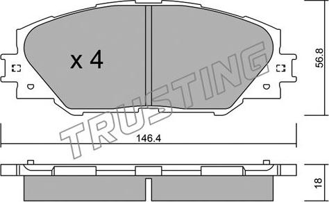 Trusting 764.0 - Kit pastiglie freno, Freno a disco autozon.pro