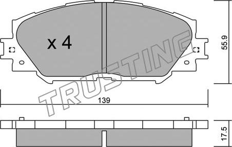 Trusting 763.0 - Kit pastiglie freno, Freno a disco autozon.pro