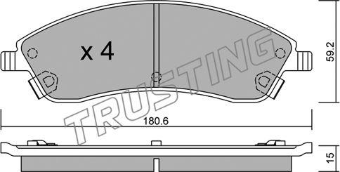 Trusting 715.0 - Kit pastiglie freno, Freno a disco autozon.pro