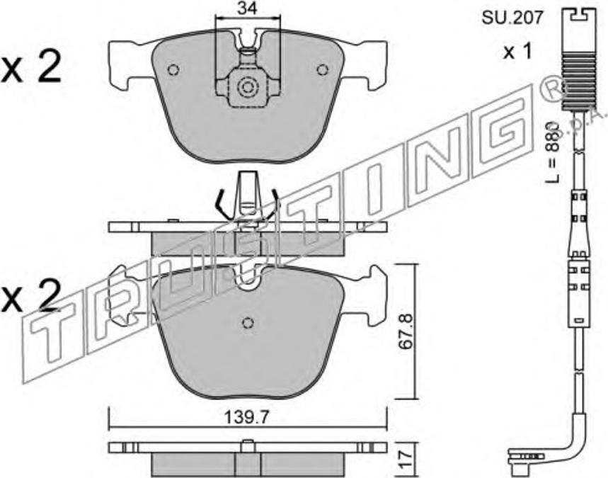 Trusting 789.1W - Kit pastiglie freno, Freno a disco autozon.pro