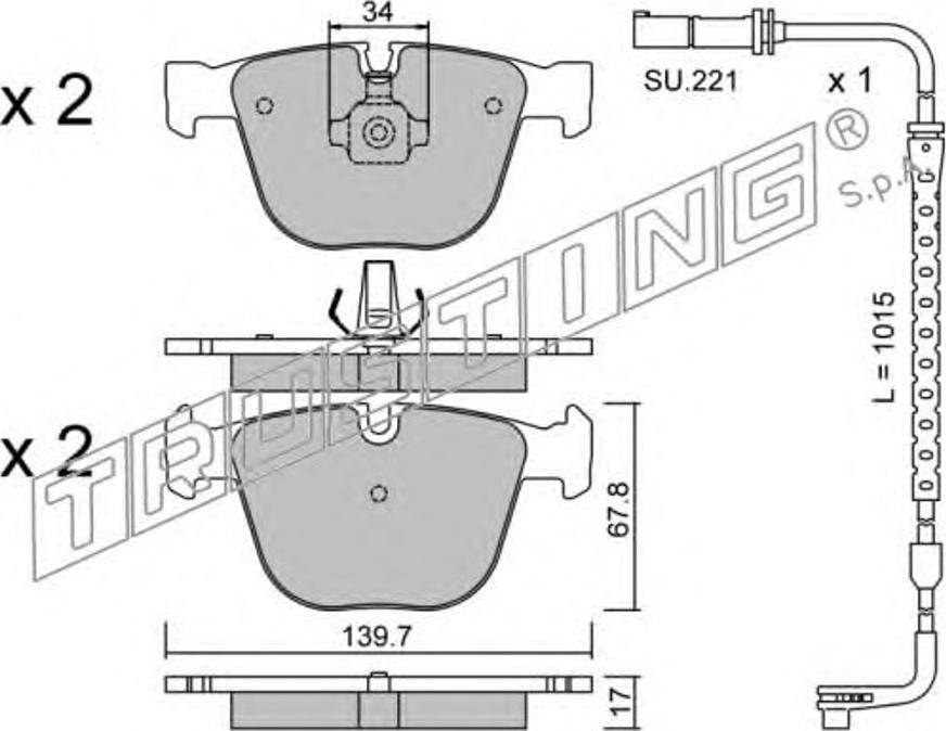 Trusting 789.3W - Kit pastiglie freno, Freno a disco autozon.pro