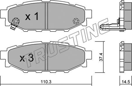 Trusting 780.0 - Kit pastiglie freno, Freno a disco autozon.pro