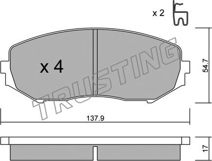 Trusting 782.0 - Kit pastiglie freno, Freno a disco autozon.pro