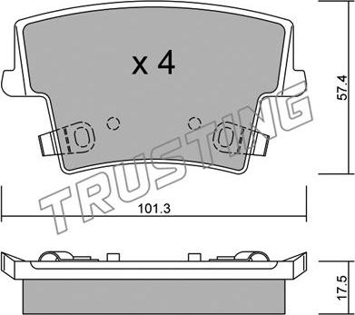 Trusting 734.0 - Kit pastiglie freno, Freno a disco autozon.pro