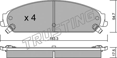 Trusting 733.0 - Kit pastiglie freno, Freno a disco autozon.pro