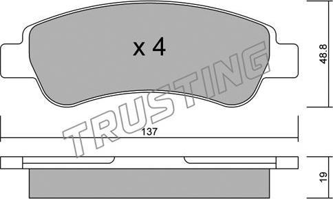 Trusting 726.0 - Kit pastiglie freno, Freno a disco autozon.pro