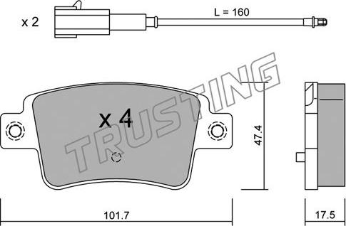 Trusting 721.1 - Kit pastiglie freno, Freno a disco autozon.pro