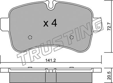 Trusting 727.0 - Kit pastiglie freno, Freno a disco autozon.pro