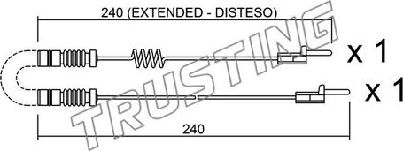 Trusting SU.109K - Contatto segnalazione, Usura past. freno / mat. d'attrito autozon.pro