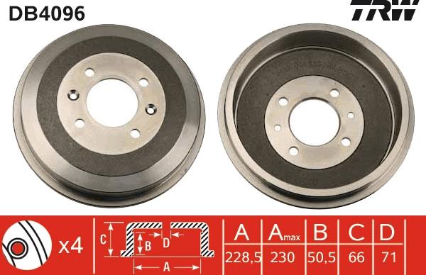 TRW DB4096 - Tamburo freno autozon.pro