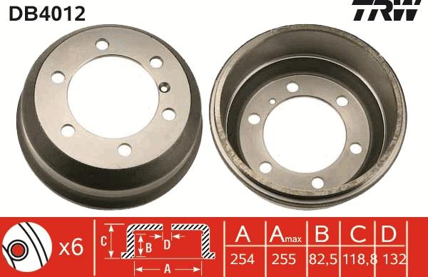 TRW DB4012 - Tamburo freno autozon.pro