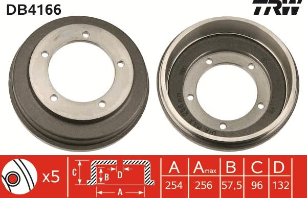 TRW DB4166 - Tamburo freno autozon.pro