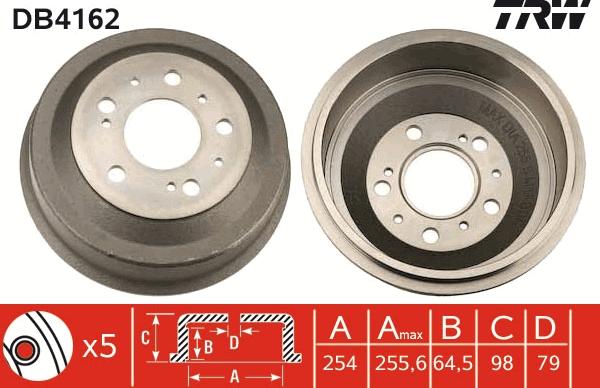 TRW DB4162 - Tamburo freno autozon.pro