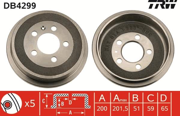 TRW DB4299 - Tamburo freno autozon.pro