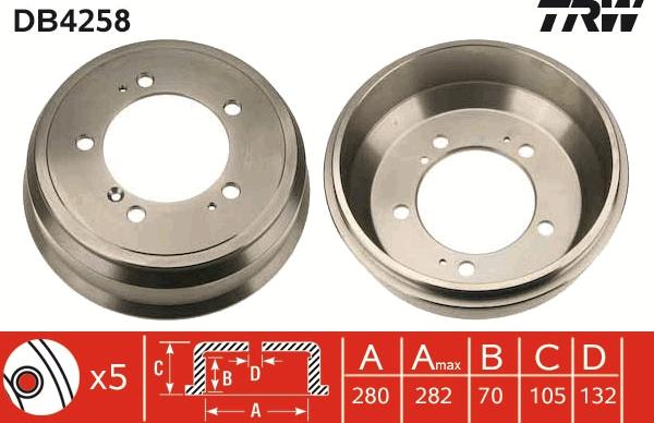 TRW DB4258 - Tamburo freno autozon.pro