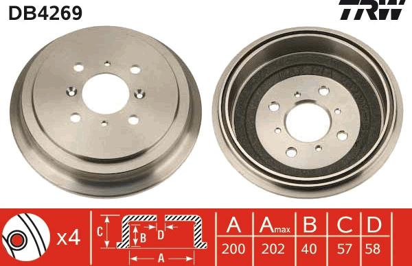 TRW DB4269 - Tamburo freno autozon.pro