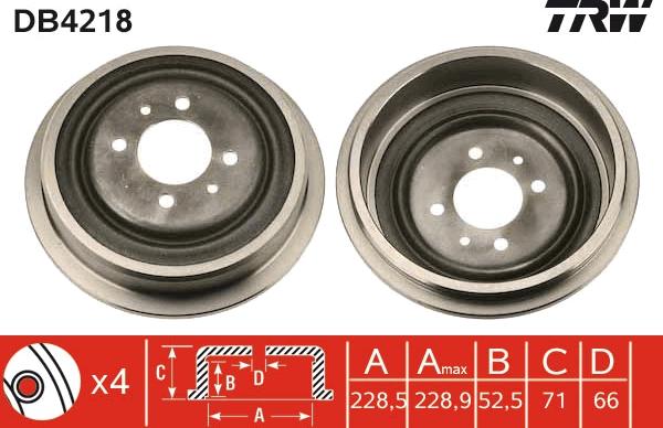 TRW DB4218 - Tamburo freno autozon.pro