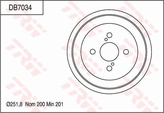 TRW DB7034 - Tamburo freno autozon.pro