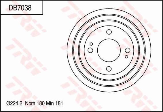 TRW DB7038 - Tamburo freno autozon.pro