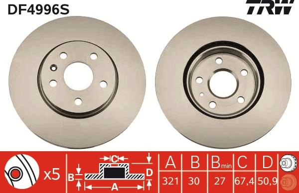 TRW DF4996S - Discofreno autozon.pro