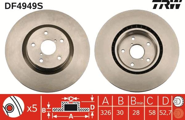 TRW DF4949S - Discofreno autozon.pro