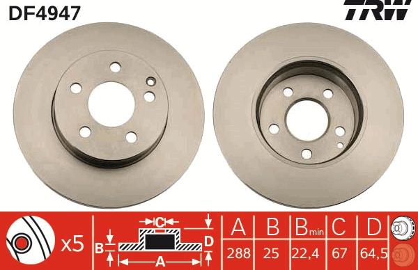 TRW DF4947 - Discofreno autozon.pro