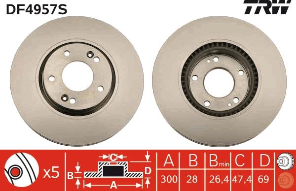 TRW DF4957S - Discofreno autozon.pro