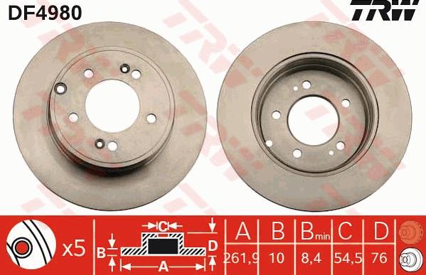 TRW DF4980 - Discofreno autozon.pro