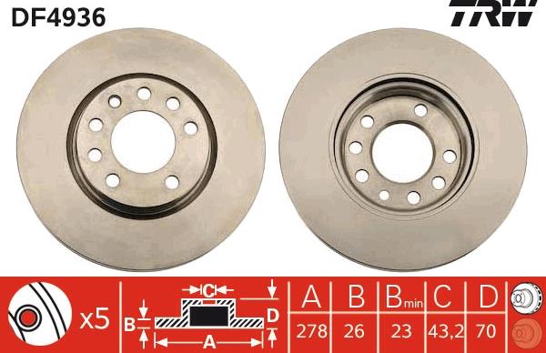 TRW DF4936 - Discofreno autozon.pro