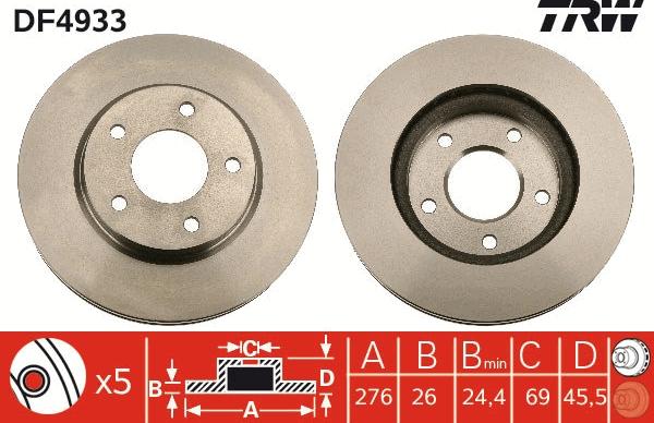 TRW DF4933 - Discofreno autozon.pro