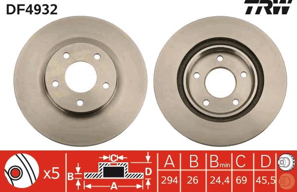 TRW DF4932 - Discofreno autozon.pro