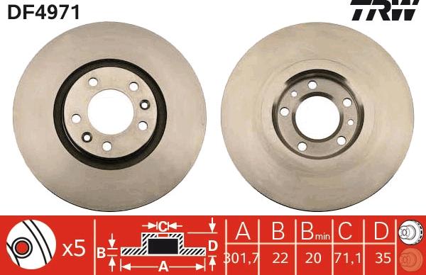 TRW DF4971 - Discofreno autozon.pro