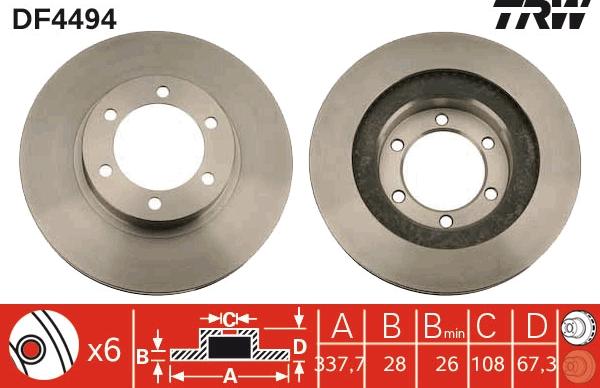 TRW DF4494 - Discofreno autozon.pro