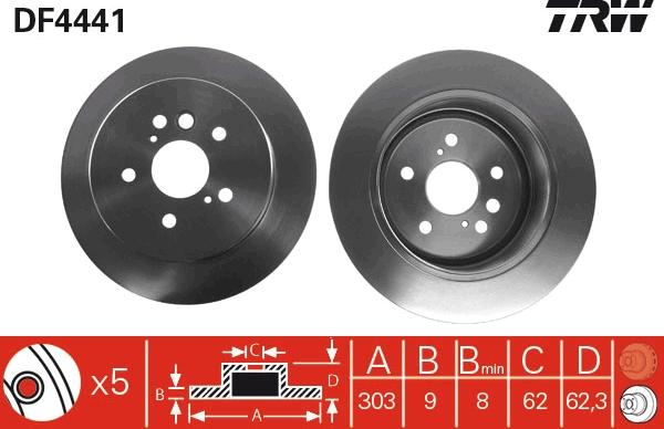 TRW DF4441 - Discofreno autozon.pro