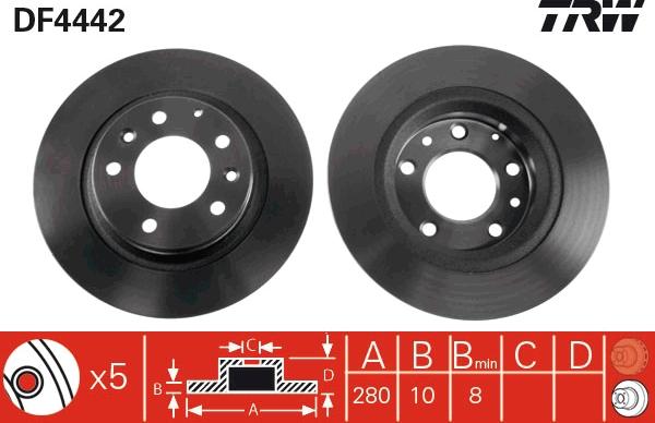 TRW DF4442 - Discofreno autozon.pro