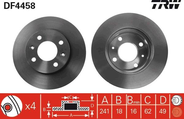 TRW DF4458 - Discofreno autozon.pro