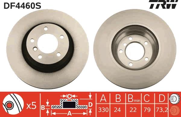 TRW DF4460S - Discofreno autozon.pro