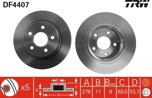 TRW DF4407 - Discofreno autozon.pro